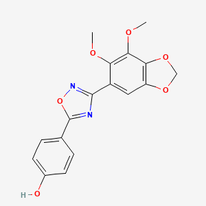 4-[3-(6,7-Dimethoxy-2H-1,3-benzodioxol-5-yl)-1,2,4-oxadiazol-5-yl]phenol