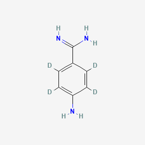 molecular formula C₇H₇D₄Cl₂N₃ B1146605 4-Amino-2,3,5,6-tetradeuteriobenzenecarboximidamide CAS No. 1346600-28-9