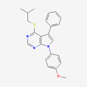 molecular formula C23H23N3OS B11466051 7-(4-methoxyphenyl)-4-[(2-methylpropyl)sulfanyl]-5-phenyl-7H-pyrrolo[2,3-d]pyrimidine 