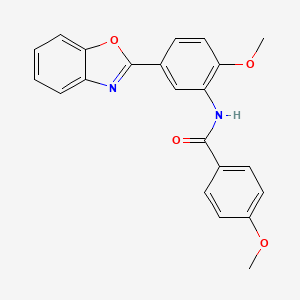 molecular formula C22H18N2O4 B11466058 N-[5-(1,3-benzoxazol-2-yl)-2-methoxyphenyl]-4-methoxybenzamide 