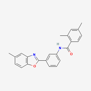 molecular formula C23H20N2O2 B11466069 2,4-dimethyl-N-[3-(5-methyl-1,3-benzoxazol-2-yl)phenyl]benzamide 