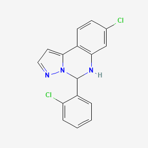 molecular formula C16H11Cl2N3 B11466070 8-Chloro-5-(2-chlorophenyl)-5,6-dihydropyrazolo[1,5-c]quinazoline 