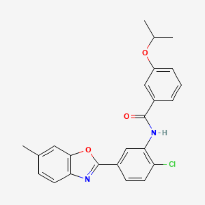 molecular formula C24H21ClN2O3 B11466073 N-[2-chloro-5-(6-methyl-1,3-benzoxazol-2-yl)phenyl]-3-(propan-2-yloxy)benzamide 