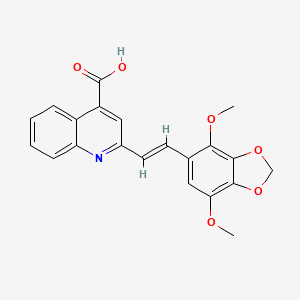 2-[(E)-2-(4,7-dimethoxy-1,3-benzodioxol-5-yl)ethenyl]quinoline-4-carboxylic acid