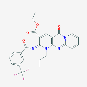 ethyl 2-oxo-7-propyl-6-[3-(trifluoromethyl)benzoyl]imino-1,7,9-triazatricyclo[8.4.0.03,8]tetradeca-3(8),4,9,11,13-pentaene-5-carboxylate