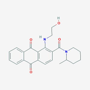 molecular formula C23H24N2O4 B11466118 1-[(2-Hydroxyethyl)amino]-2-[(2-methylpiperidin-1-yl)carbonyl]anthracene-9,10-dione 