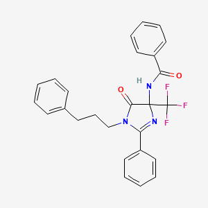 N-[5-oxo-2-phenyl-1-(3-phenylpropyl)-4-(trifluoromethyl)-4,5-dihydro-1H-imidazol-4-yl]benzamide