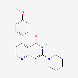 molecular formula C19H20N4O2 B11466130 5-(4-methoxyphenyl)-2-(piperidin-1-yl)pyrido[2,3-d]pyrimidin-4(3H)-one 