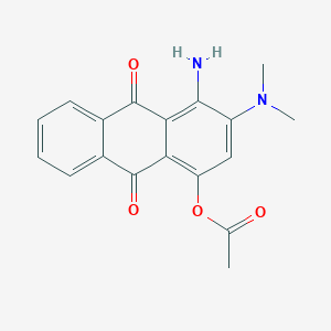 molecular formula C18H16N2O4 B11466140 4-Amino-3-(dimethylamino)-9,10-dioxo-9,10-dihydroanthracen-1-yl acetate 