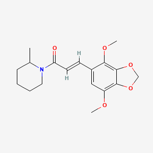 molecular formula C18H23NO5 B11466157 (2E)-3-(4,7-dimethoxy-1,3-benzodioxol-5-yl)-1-(2-methylpiperidin-1-yl)prop-2-en-1-one 