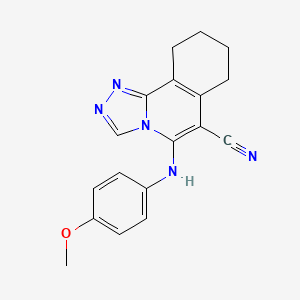 5-[(4-Methoxyphenyl)amino]-7H,8H,9H,10H-[1,2,4]triazolo[3,4-a]isoquinoline-6-carbonitrile