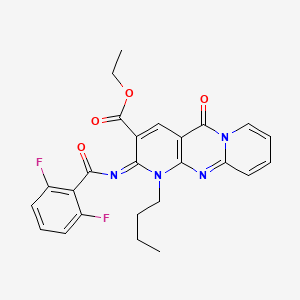 ethyl 7-butyl-6-(2,6-difluorobenzoyl)imino-2-oxo-1,7,9-triazatricyclo[8.4.0.03,8]tetradeca-3(8),4,9,11,13-pentaene-5-carboxylate