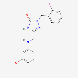 2-[(2-Fluorophenyl)methyl]-5-([(3-methoxyphenyl)amino]methyl)-2,3-dihydro-1H-1,2,4-triazol-3-one