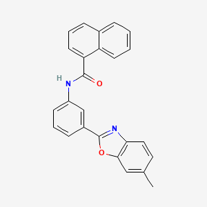 molecular formula C25H18N2O2 B11466180 N-[3-(6-methyl-1,3-benzoxazol-2-yl)phenyl]naphthalene-1-carboxamide 