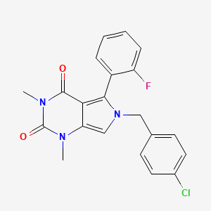 molecular formula C21H17ClFN3O2 B11466189 6-(4-chlorobenzyl)-5-(2-fluorophenyl)-1,3-dimethyl-1H-pyrrolo[3,4-d]pyrimidine-2,4(3H,6H)-dione 