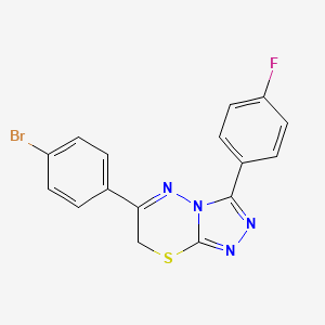 molecular formula C16H10BrFN4S B11466195 6-(4-bromophenyl)-3-(4-fluorophenyl)-7H-[1,2,4]triazolo[3,4-b][1,3,4]thiadiazine 