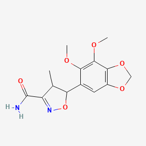 5-(6,7-Dimethoxy-1,3-benzodioxol-5-yl)-4-methyl-4,5-dihydro-1,2-oxazole-3-carboxamide