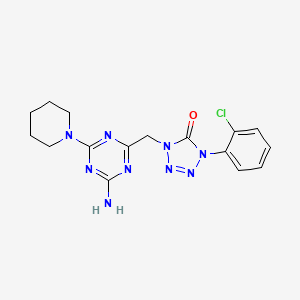 1-{[4-amino-6-(piperidin-1-yl)-1,3,5-triazin-2-yl]methyl}-4-(2-chlorophenyl)-1,4-dihydro-5H-tetrazol-5-one