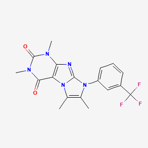 molecular formula C18H16F3N5O2 B11466235 1,3,6,7-tetramethyl-8-[3-(trifluoromethyl)phenyl]-1H-imidazo[2,1-f]purine-2,4(3H,8H)-dione 