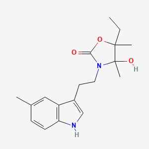 5-ethyl-4-hydroxy-4,5-dimethyl-3-[2-(5-methyl-1H-indol-3-yl)ethyl]-1,3-oxazolidin-2-one