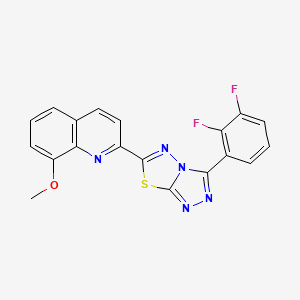 molecular formula C19H11F2N5OS B11466261 2-[3-(2,3-Difluorophenyl)[1,2,4]triazolo[3,4-b][1,3,4]thiadiazol-6-yl]-8-methoxyquinoline 