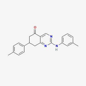 molecular formula C22H21N3O B11466280 7-(4-methylphenyl)-2-[(3-methylphenyl)amino]-7,8-dihydroquinazolin-5(6H)-one 