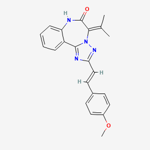 2-[(E)-2-(4-methoxyphenyl)ethenyl]-5-(propan-2-ylidene)-5H-[1,2,4]triazolo[1,5-d][1,4]benzodiazepin-6(7H)-one