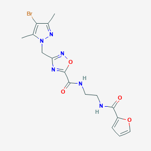 3-[(4-bromo-3,5-dimethyl-1H-pyrazol-1-yl)methyl]-N-{2-[(furan-2-ylcarbonyl)amino]ethyl}-1,2,4-oxadiazole-5-carboxamide