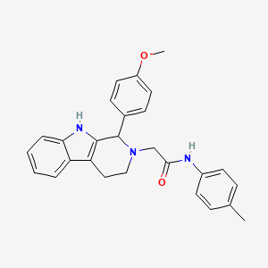 molecular formula C27H27N3O2 B11466304 2-[1-(4-methoxyphenyl)-1,3,4,9-tetrahydro-2H-beta-carbolin-2-yl]-N-(4-methylphenyl)acetamide 