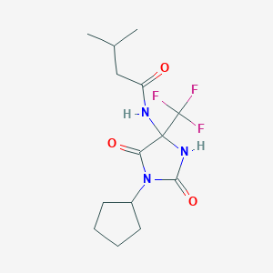 N-[1-cyclopentyl-2,5-dioxo-4-(trifluoromethyl)imidazolidin-4-yl]-3-methylbutanamide