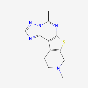 molecular formula C12H13N5S B11466342 7,13-dimethyl-10-thia-3,5,6,8,13-pentazatetracyclo[7.7.0.02,6.011,16]hexadeca-1(9),2,4,7,11(16)-pentaene 