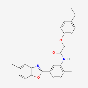 molecular formula C25H24N2O3 B11466344 2-(4-ethylphenoxy)-N-[2-methyl-5-(5-methyl-1,3-benzoxazol-2-yl)phenyl]acetamide 