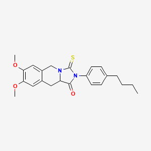 molecular formula C23H26N2O3S B11466378 2-(4-butylphenyl)-7,8-dimethoxy-3-thioxo-2,3,10,10a-tetrahydroimidazo[1,5-b]isoquinolin-1(5H)-one 