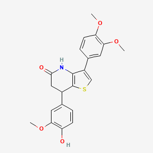 3-(3,4-dimethoxyphenyl)-7-(4-hydroxy-3-methoxyphenyl)-6,7-dihydrothieno[3,2-b]pyridin-5(4H)-one