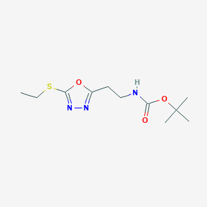 Tert-butyl {2-[5-(ethylsulfanyl)-1,3,4-oxadiazol-2-yl]ethyl}carbamate