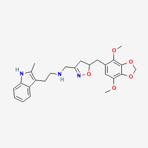 N-({5-[(4,7-dimethoxy-1,3-benzodioxol-5-yl)methyl]-4,5-dihydro-1,2-oxazol-3-yl}methyl)-2-(2-methyl-1H-indol-3-yl)ethanamine