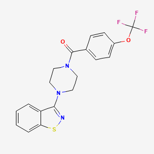 molecular formula C19H16F3N3O2S B11466432 [4-(1,2-Benzothiazol-3-yl)piperazin-1-yl][4-(trifluoromethoxy)phenyl]methanone 