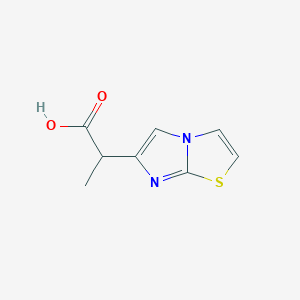 molecular formula C8H8N2O2S B11466453 2-{Imidazo[2,1-b][1,3]thiazol-6-yl}propanoic acid 