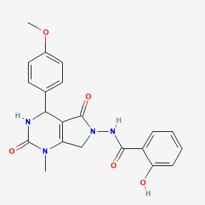 molecular formula C21H20N4O5 B11466464 2-hydroxy-N-[4-(4-methoxyphenyl)-1-methyl-2,5-dioxo-1,2,3,4,5,7-hexahydro-6H-pyrrolo[3,4-d]pyrimidin-6-yl]benzamide 