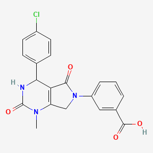 3-[4-(4-chlorophenyl)-1-methyl-2,5-dioxo-1,2,3,4,5,7-hexahydro-6H-pyrrolo[3,4-d]pyrimidin-6-yl]benzoic acid