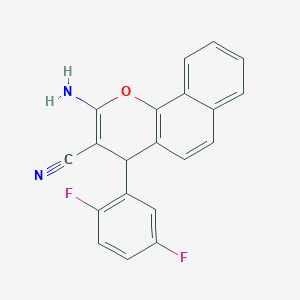 molecular formula C20H12F2N2O B11466516 2-amino-4-(2,5-difluorophenyl)-4H-benzo[h]chromene-3-carbonitrile 