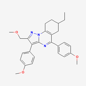 7-Ethyl-2-(methoxymethyl)-3,5-bis(4-methoxyphenyl)-6,7,8,9-tetrahydropyrazolo[1,5-a]quinazoline