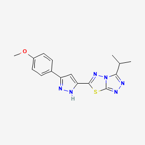 3-{3-Isopropyl-[1,2,4]triazolo[3,4-b][1,3,4]thiadiazol-6-yl}-5-(4-methoxyphenyl)-1H-pyrazole