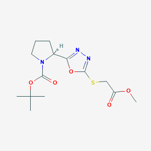 Tert-butyl 2-{5-[(2-methoxy-2-oxoethyl)sulfanyl]-1,3,4-oxadiazol-2-YL}pyrrolidine-1-carboxylate