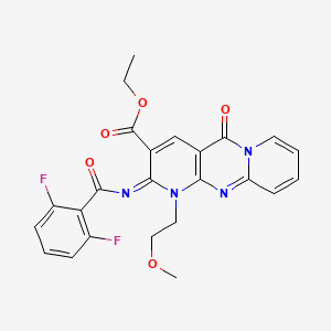 ethyl 6-(2,6-difluorobenzoyl)imino-7-(2-methoxyethyl)-2-oxo-1,7,9-triazatricyclo[8.4.0.03,8]tetradeca-3(8),4,9,11,13-pentaene-5-carboxylate