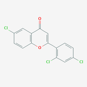 molecular formula C15H7Cl3O2 B11466565 6-Chloro-2-(2,4-dichlorophenyl)chromen-4-one CAS No. 36768-57-7