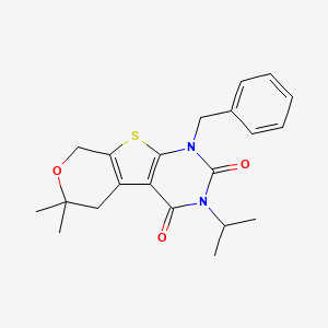 6-benzyl-12,12-dimethyl-4-propan-2-yl-11-oxa-8-thia-4,6-diazatricyclo[7.4.0.02,7]trideca-1(9),2(7)-diene-3,5-dione