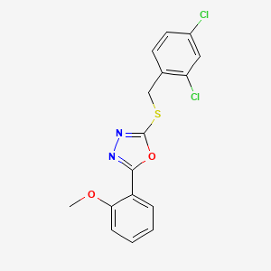 molecular formula C16H12Cl2N2O2S B11466570 2-[(2,4-Dichlorobenzyl)sulfanyl]-5-(2-methoxyphenyl)-1,3,4-oxadiazole 