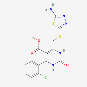 Methyl 6-{[(5-amino-1,3,4-thiadiazol-2-yl)sulfanyl]methyl}-4-(2-chlorophenyl)-2-oxo-1,2,3,4-tetrahydropyrimidine-5-carboxylate