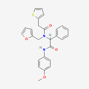 N-(furan-2-ylmethyl)-N-{2-[(4-methoxyphenyl)amino]-2-oxo-1-phenylethyl}-2-(thiophen-2-yl)acetamide